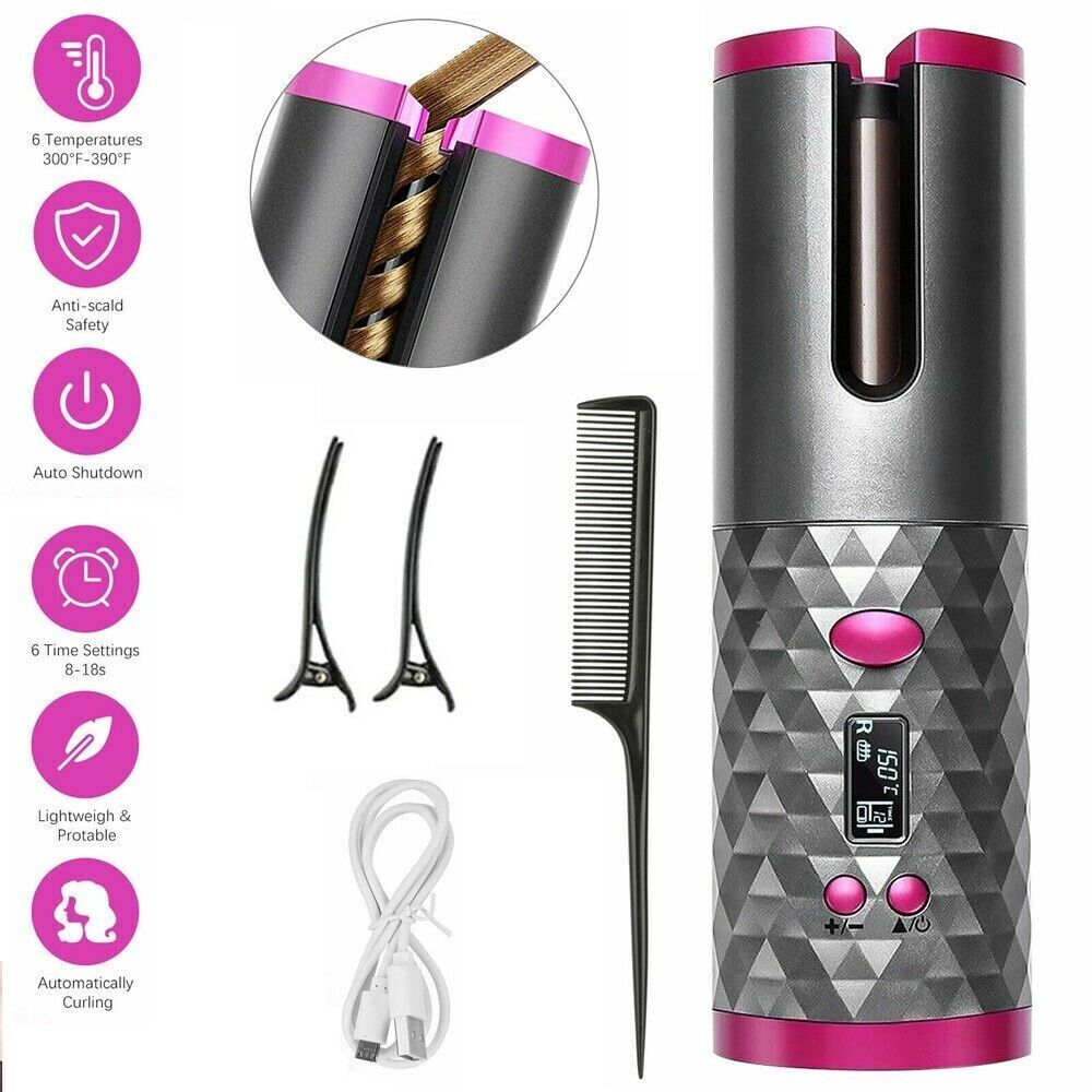 Automatic Rotating Hair Curler With LCD Display